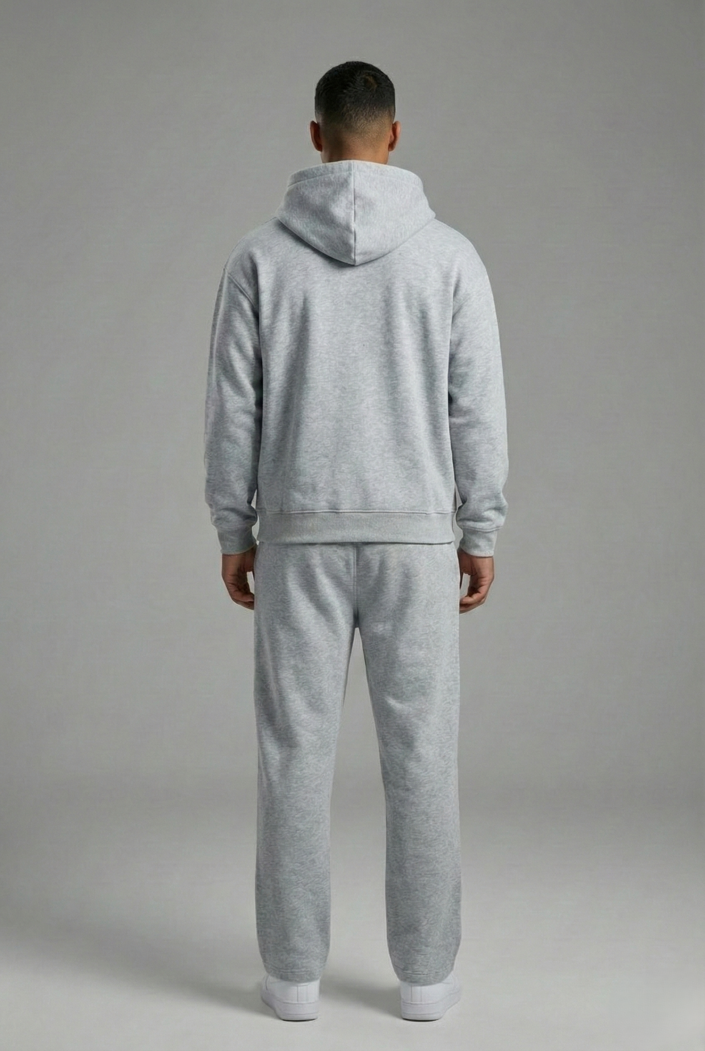 Men's Premium Grey Quarter-Zip Fleece Tracksuit